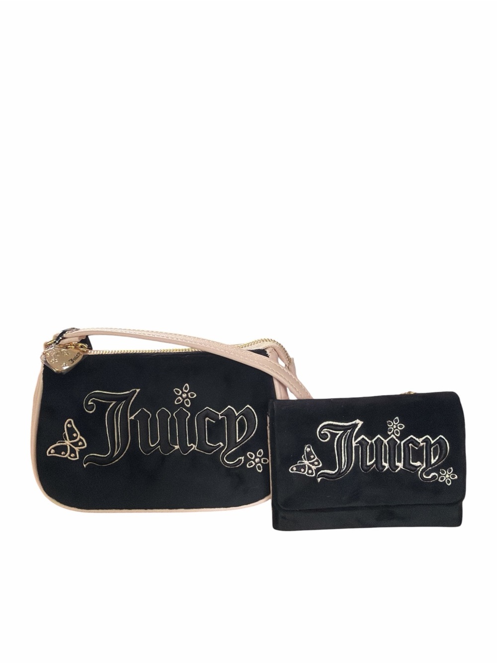 Juicy Couture In the Sky liquorice Black Convertible Wristlet & Trifold Wallet
